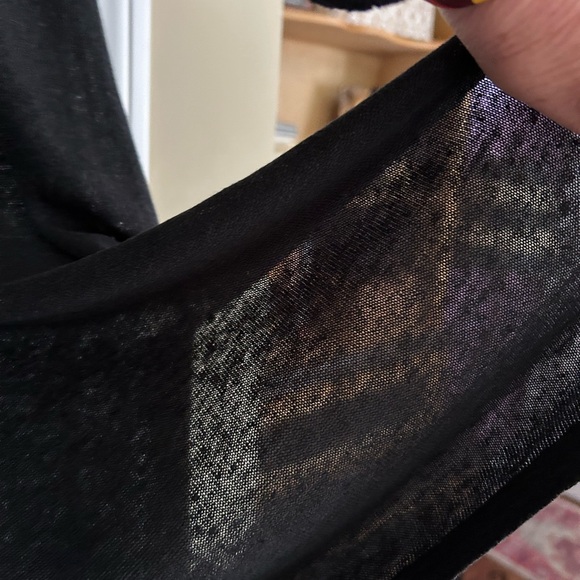 JJill ,Tunic Black Semi Sheer  top, Large,Linen & Rayon, like new condition - Picture 4 of 6